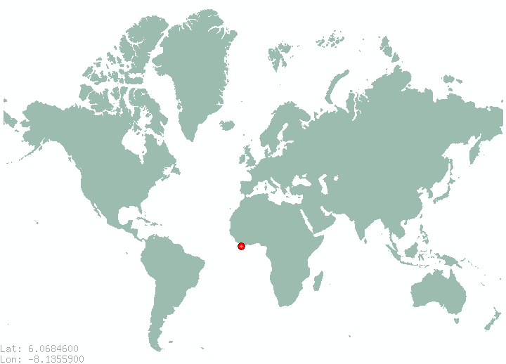 Zwedru in world map